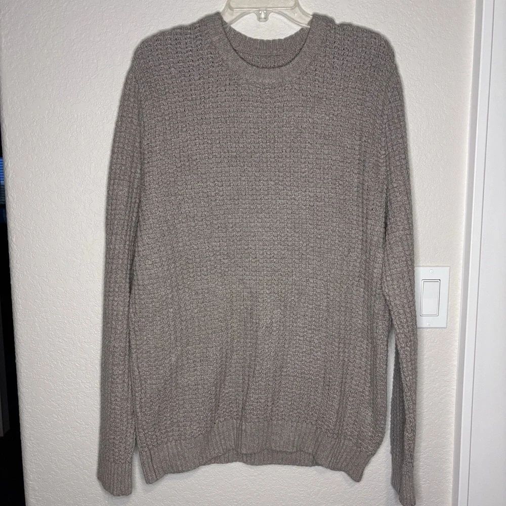 Hollister‎ Men's Loose Weave Cotton Blend  Sweater Khaki  Color,  Size Large